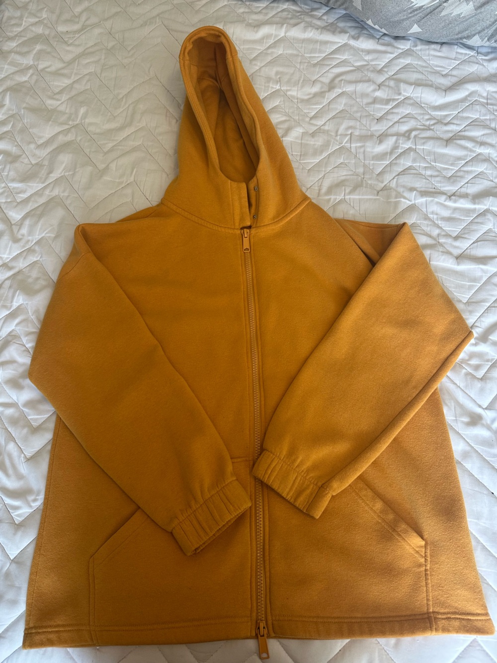 Zenana Outfitters Women Hooded fleece  Zip Jacket in Mustard